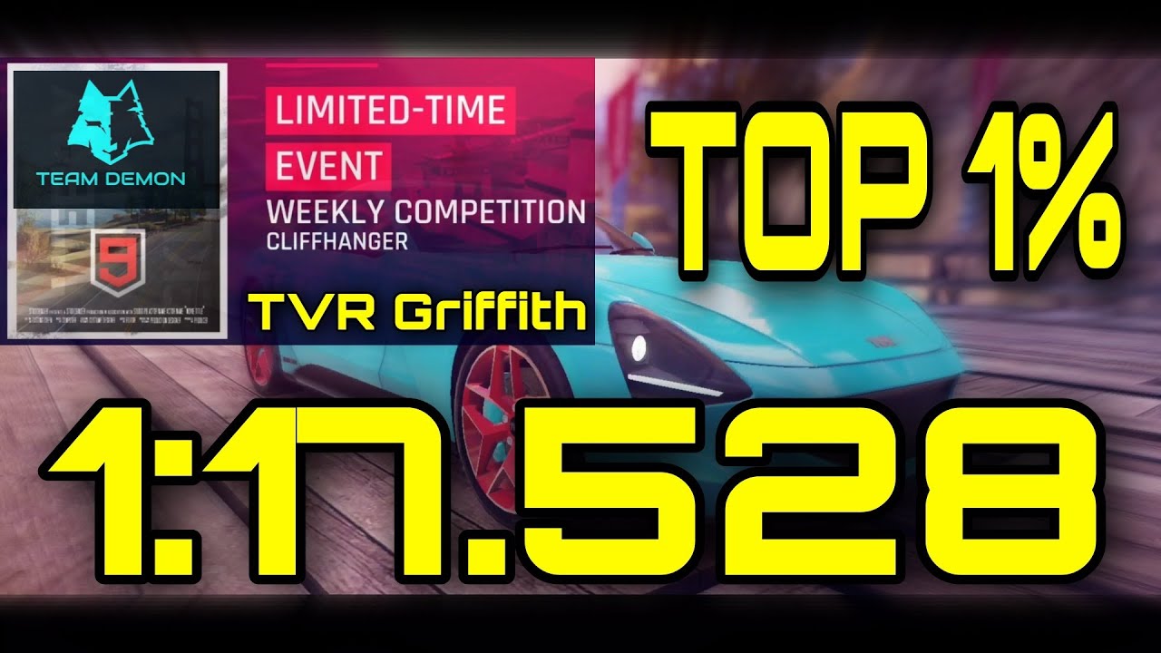 Asphalt 9 - WEEKLY COMPETITION - Top 1% - 01:17.528 - Cliffhanger - TVR
