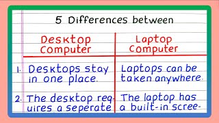 Differences Between Desktop Computer and Laptop Computer | Difference Between Desktop and Laptop