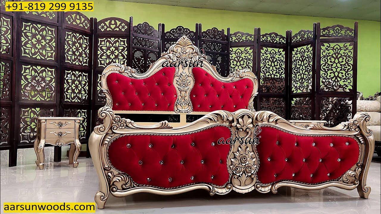 YT490 Royal Gold Painted King Size Bedroom Set with Exemplary