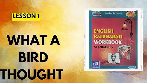 Std 5|Lesson 1|What A Bird Thought|English Balbharati Workbook Question Answers|