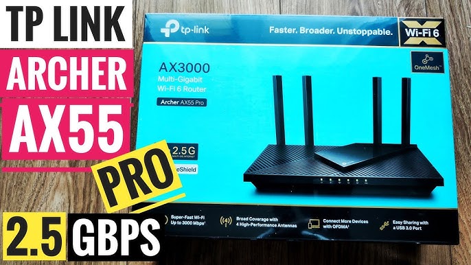 TP-Link AX3000 WiFi 6 Router – 802.11ax Wireless Router, Gigabit, Dual Band  Internet Router, VPN Router, OneMesh Compatible (Archer AX55)