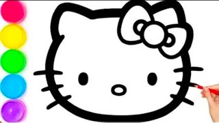 : A cute Hello kitty Drawing Painting Coloring For Kids And Toddlers