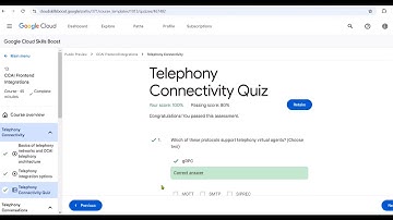 Telephony Connectivity Quiz answer || CCAI Frontend Integrations #quiz #googlecloud #arcadelesson