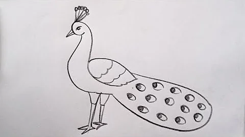 how to draw peacock drawing easy step by step@Kids Drawing Talent