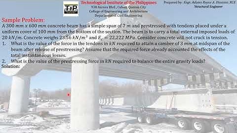 6 Part 5 Deflection of Prestressed Concrete Beam Sample Problem 2