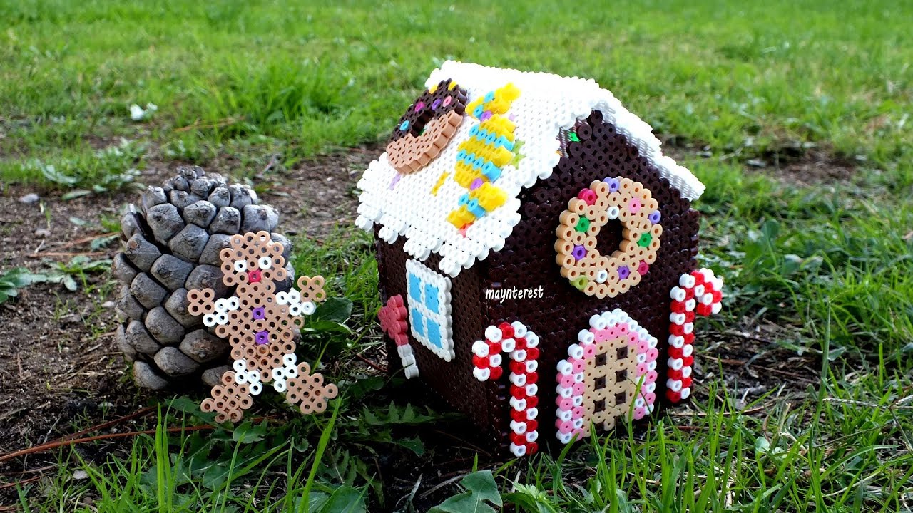 DIY CAJA o DULCERO casa de jengibre (hama beads) | Navidad ...
