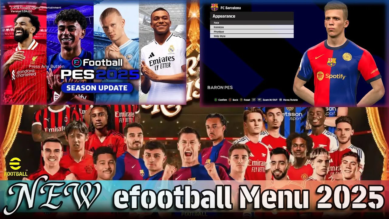 PES 2017 eFootball 2025 Graphics Menu - YouTube