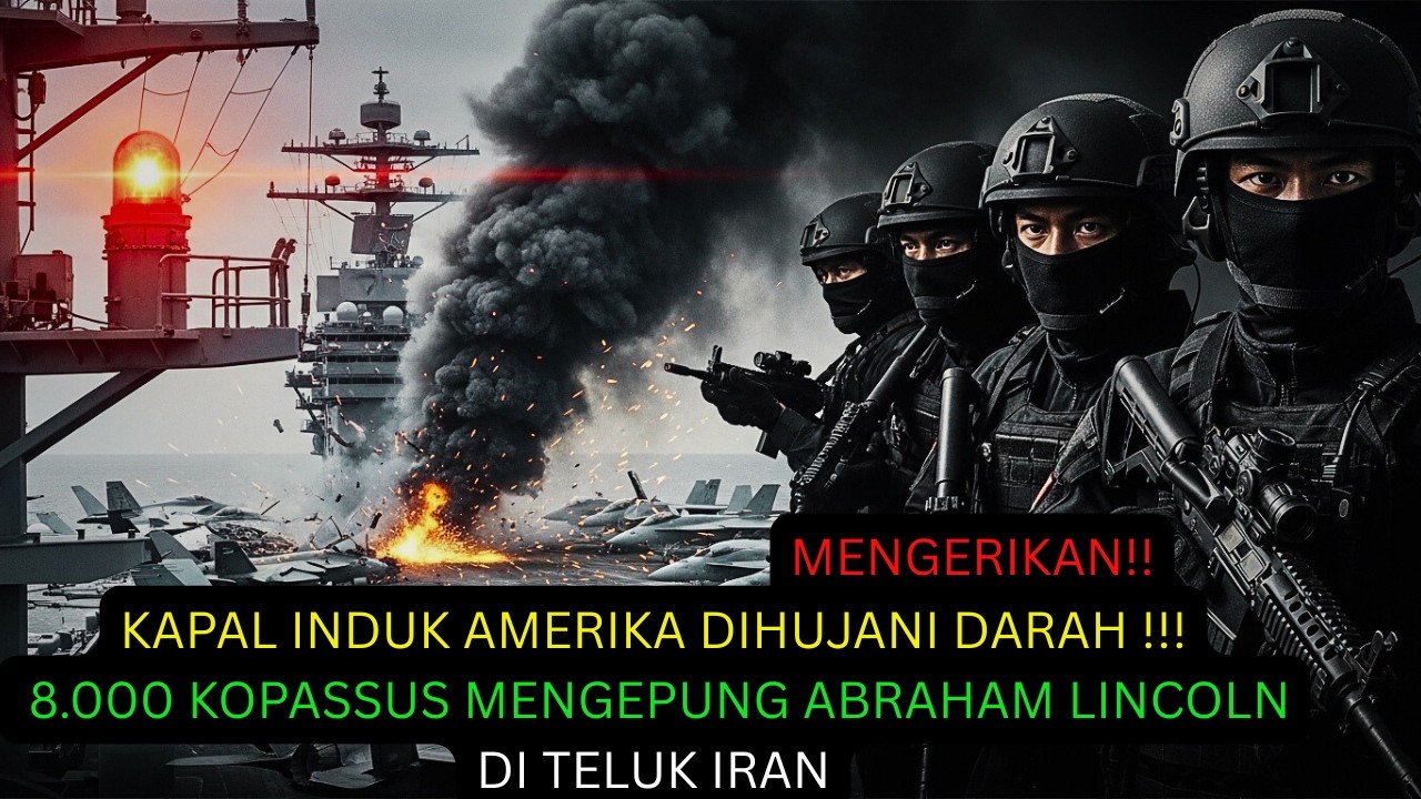 MENGERIKAN‼️AMERIKA MENYERAH... 8.000 KOPASSUS MENGEPUNG KAPAL INDUK ABRAHAM LINCOLN DI TELUK IRAN‼️