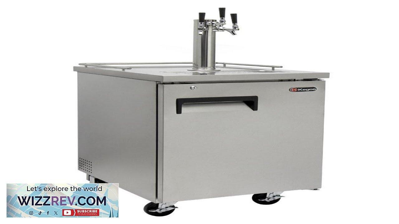 Kegco 24" Wide Homebrew 3 Tap All Stainless Steel Commercial Kegerator