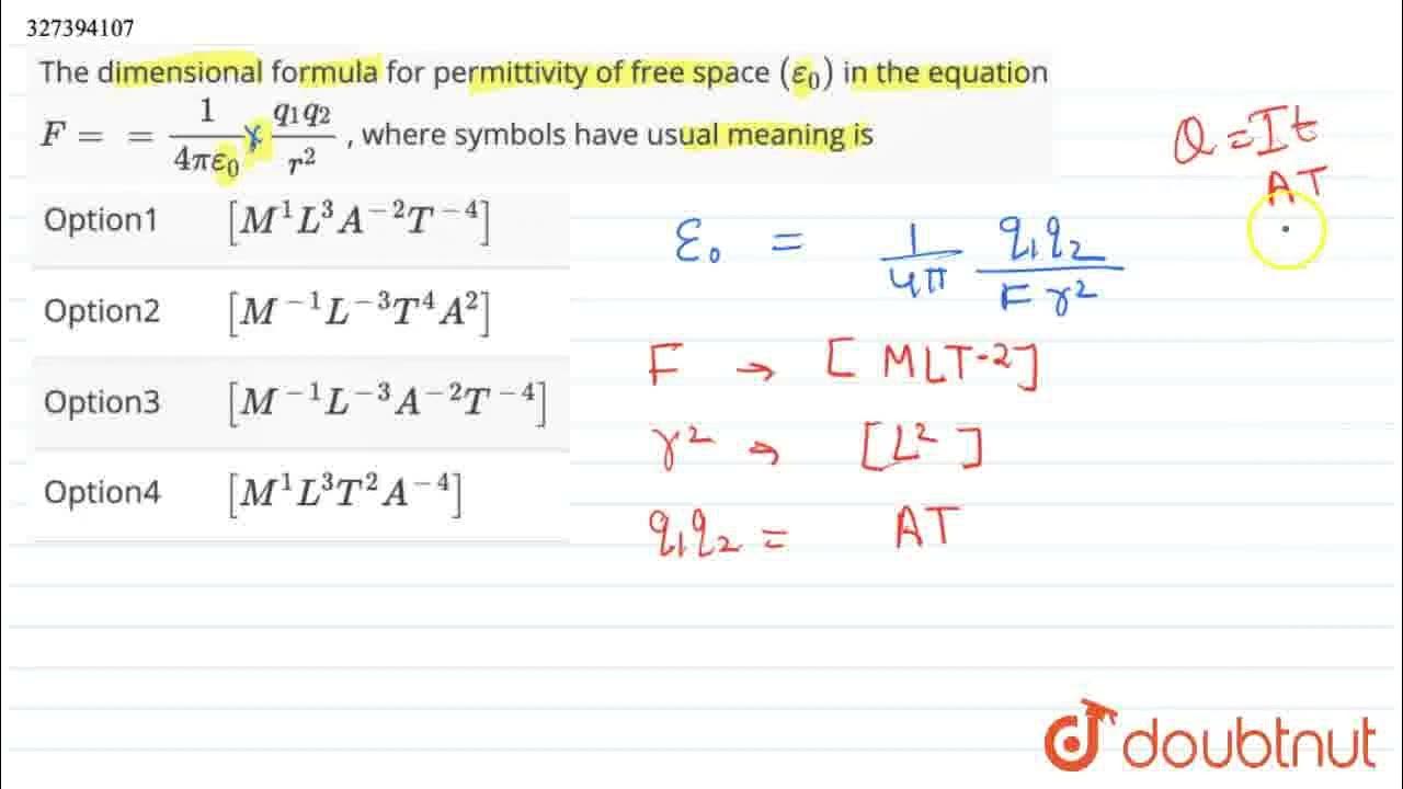 the-dimensional-formula-for-permittivity-of-free-space-epsilon-0-in