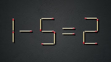 Move only 1 stick to make equation correct | Matchstick Puzzle 1-5=2