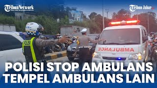 CURIGA, Polisi Hentikan Mobil Bogor Tempel Ambulans Darurat. Sopir : Antar Warga Sukabumi Sakit