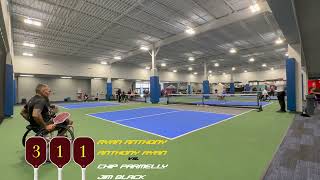 Wheelchair pickleball match between Ryan Anthony/Anthony Ryan Vs Chip Parmelly/Jim Black Game 2