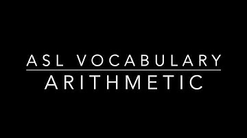 Math Signs in Sign Language
