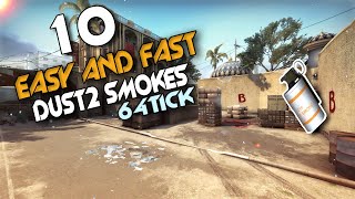 CSGO - 10  New and easy dust2 smokes for 64tick