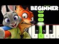 Try everything  zootopia shakira  beginner piano tutorial  sheet music by betacustic