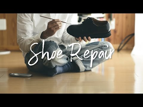 革靴のえぐれ傷を補修する - Shoe Repair