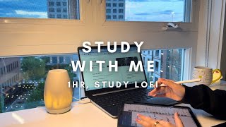 1HR STUDY WITH ME 📚 STUDY LOFI 🎧 EVENING SESSION, REAL TIME