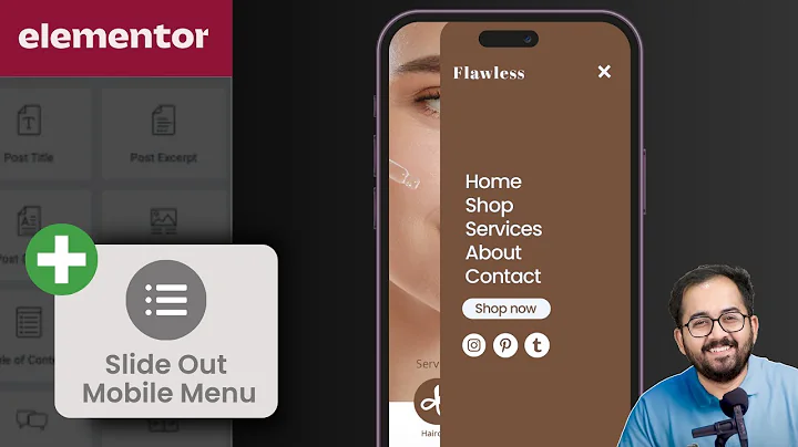 Elementor - Slide Out Mobile Menu (NOT Off-Canvas Popup)