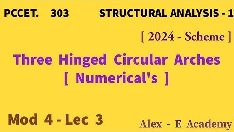PCCET 303 - Structural Analysis 1 | Three Hinged Circular Arches  | Mod 4 - Lec 3 | KTU 2024 Scheme
