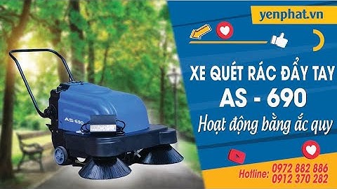 Xe quét rác đường đẩy tay AS-690 | Hoạt động bằng ắc quy