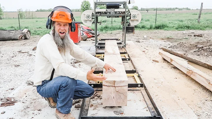my FIRST log on the PORTABLE SAWMILL! HOW DID I DO?