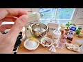 Making birt.ay cake in rement mini kitchen  toy food miniatures cooking   asmr