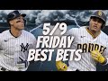 Best MLB Bets, Home Runs, Player Prop Picks, Parlays, FREE Friday Today May 9th 5/9