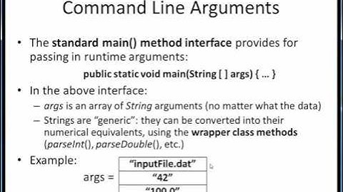 1D array cmd line arguments