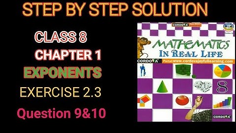 Class 8th  Chapter 2 "Exponents "exercise 2.3