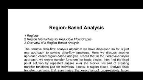 Region Based analysis