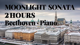 Beethoven – Moonlight Sonata (2 Hours Continuous) | Winter Piano Ambience