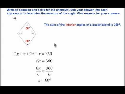 Sum Of The Interior Angles Of A Quadrilateral Geometry And Algebra 6e