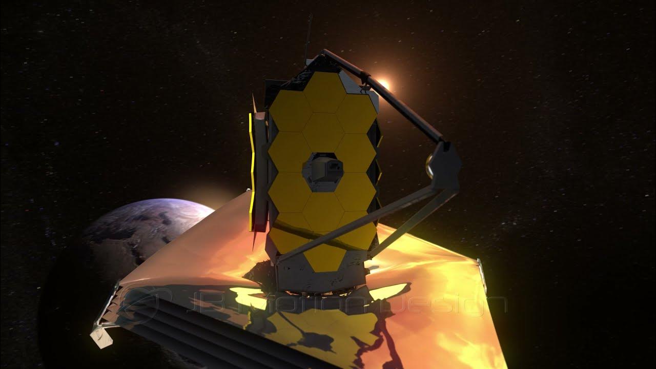 James b Space Telescope Animation visualising mirror and sail