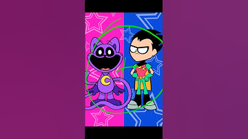 Teen Titans GO Robin transforms Smiling Critters Catnap #Catnap #smilingcritters #shorts #mixing