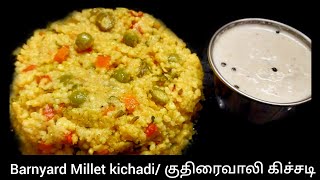 குதிரைவாலி கிச்சடி | barnyard millet |kuthiraivalli recipe| tiffinrecipe | millet recipes in tamil