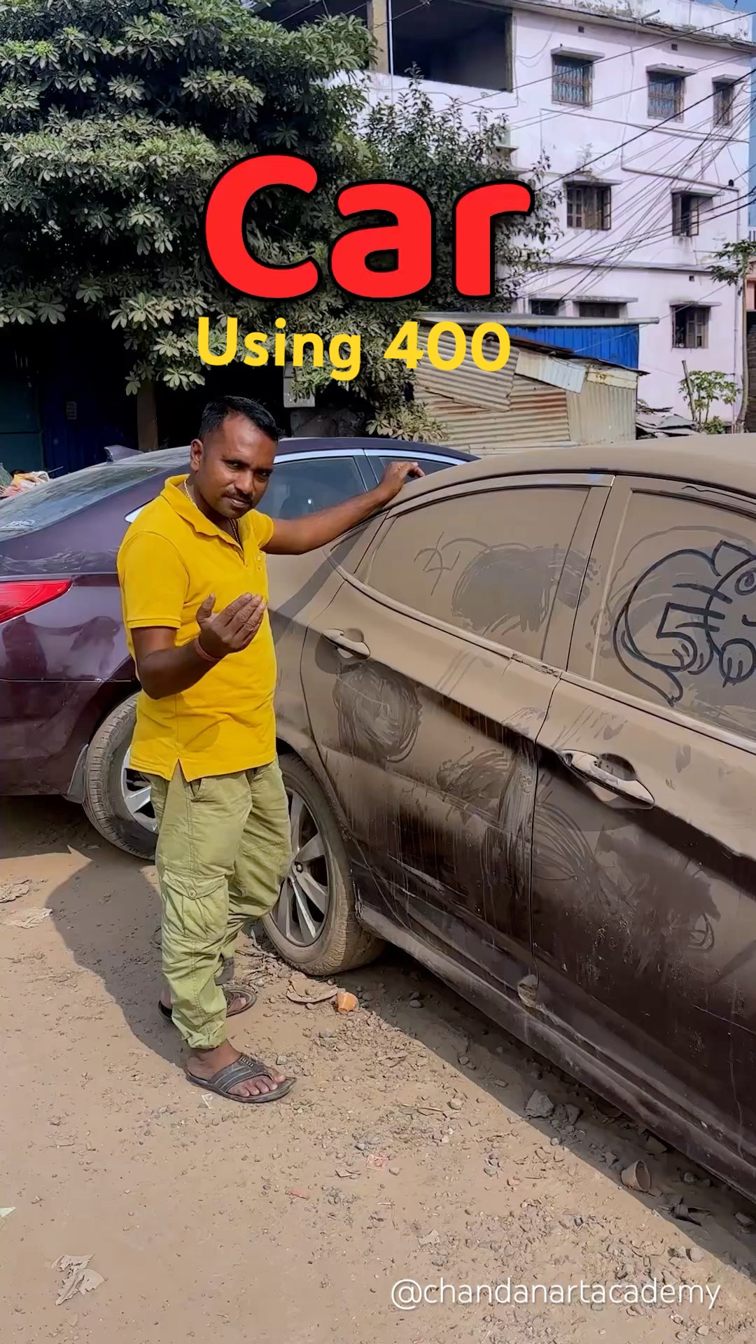 Draw a car using 400 #art #shorts #easytrick