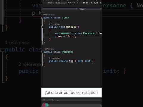 Les mots-clés init & required pour les propriétés en C#