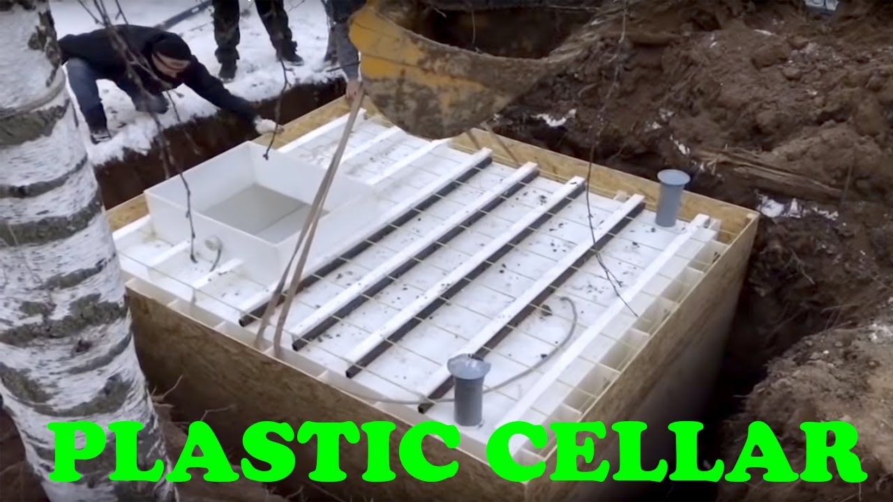 Монтаж пластикового погреба зимой | Installation of plastic cellar in winter