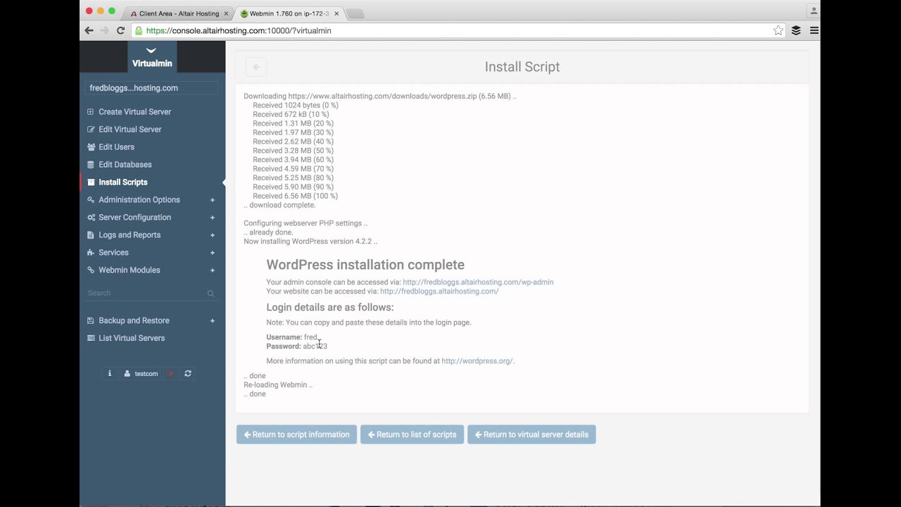 wordpress install wordpress install