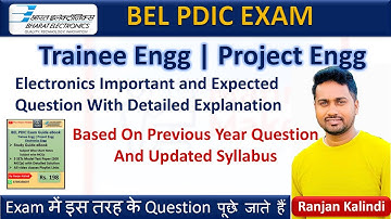 BEL PDIC Trainee Engineer Project Engineer Electronics Important and Expected MCQ | BEL Exam