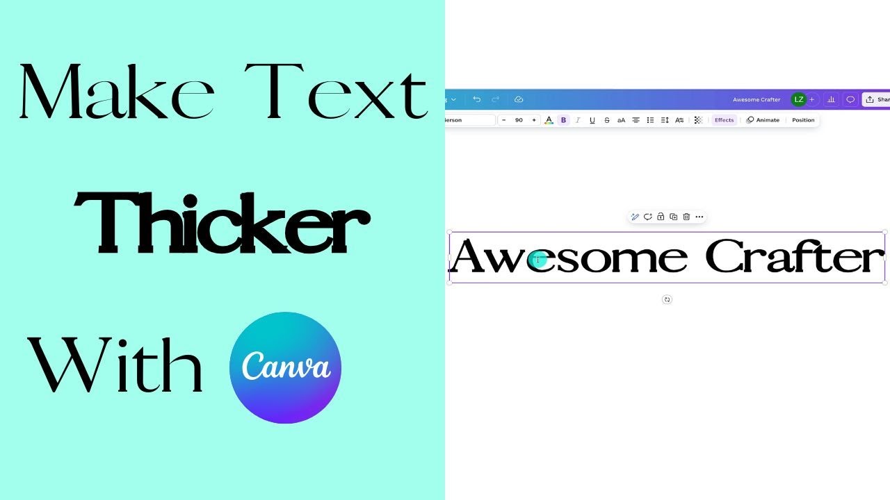 How To Make Text Thicker Using Canva - YouTube
