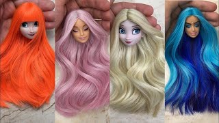 Barbie Doll Makeover Transformation ~ DIY Miniature Ideas for Barbie ~ Wig, Dress, Faceup, and More!