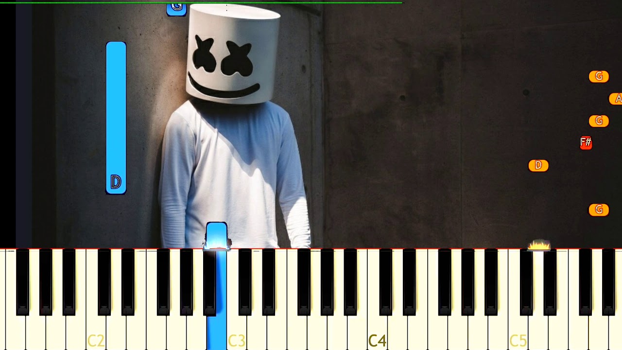 Marshmello alone piano tutorial by Rishabh Jain YouTube