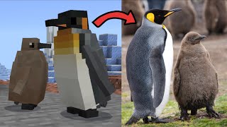 Minecraft penguins VS reality (side by side comparison) with sound effects [24 creatures]