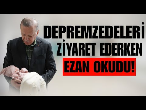 Erdoğan yeni doğan bebeğin kulağına ezan okuyor.