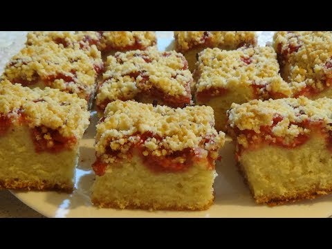 Нежный пирог с клубникой. Размели за 5 минут! Delicate strawberry pie. Ate in 5 minutes!