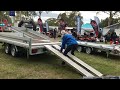 How i load and unload car ramps on variant flatbed trailer