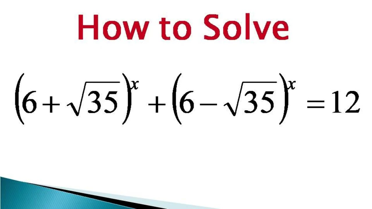 Exponential equation with compound surds