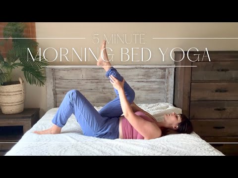 5 Minute Morning Bed Yoga Stretch | Yoga Laying Down to Start Your Day Right by Mind Sanctuary